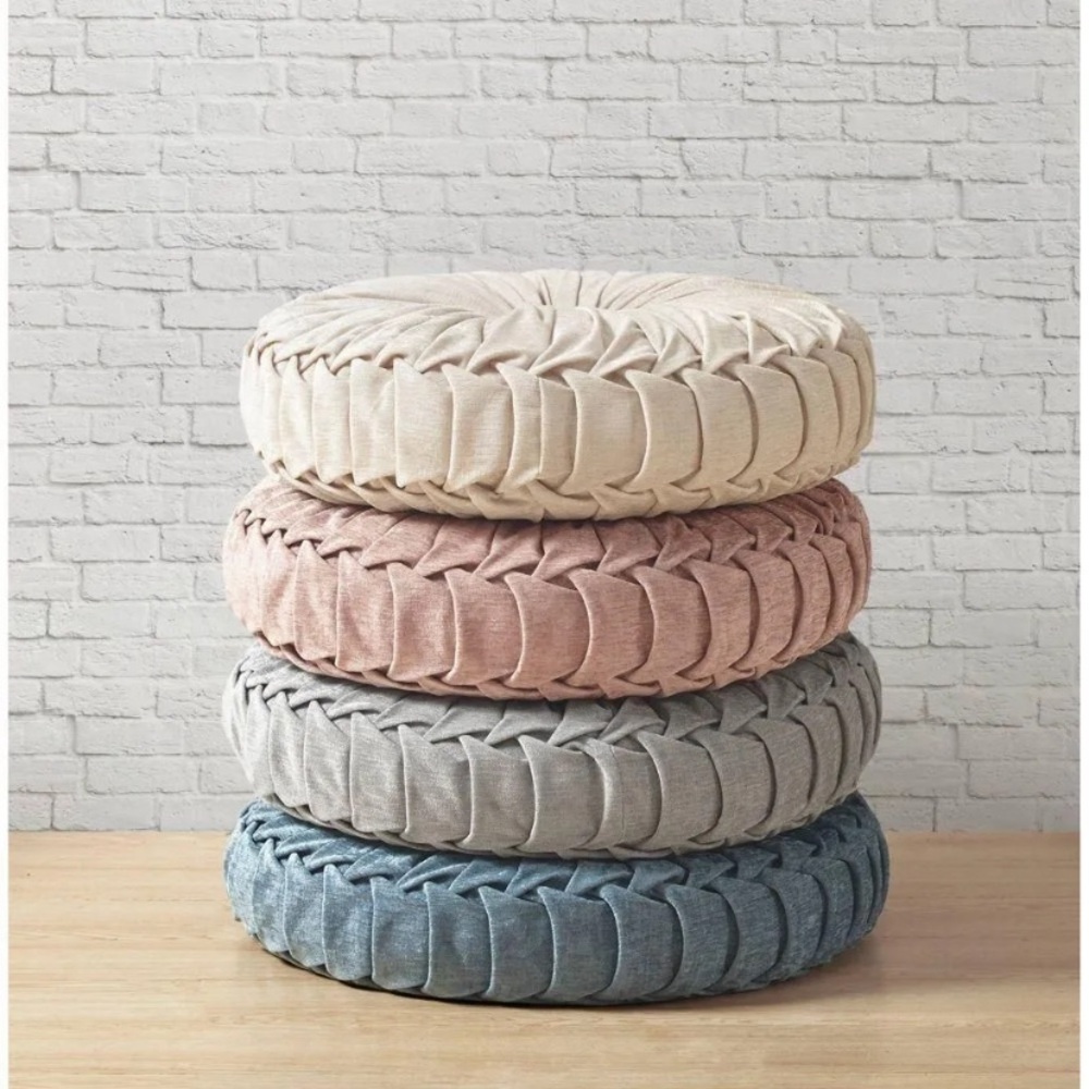 Today only! NIB Intelligent Design 22” Elegant Blue Round Accent  Floor Pillow